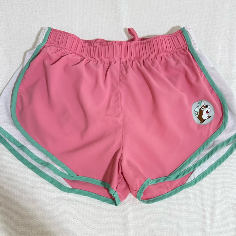 Pink Athletic Shorts with Cartoon Patch
